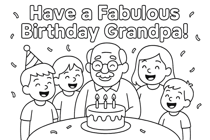 Página para colorear de cumpleaños para cada ser querido